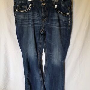 Seven7 Dark Blue Straight Leg Jeans